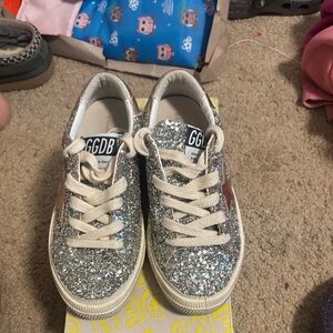 Golden Goose Kids Silver Glitter Sneakers